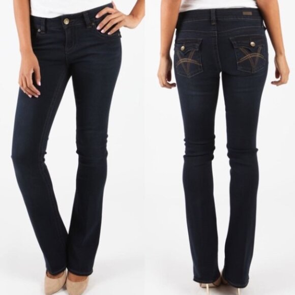 Kut from the Kloth Denim - Kut from the Kloth Natalie Bootcut Flap Pocket Dark Wash Stretch Jeans Size 2